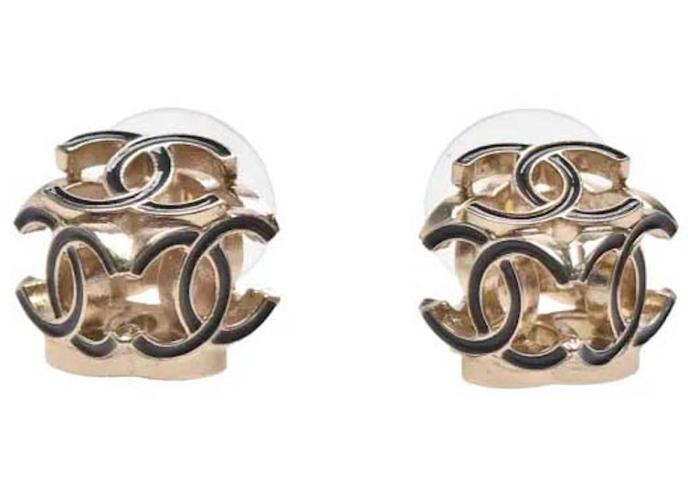 Chanel CC Logo Cube Earrings Gold/Black (AB9512)