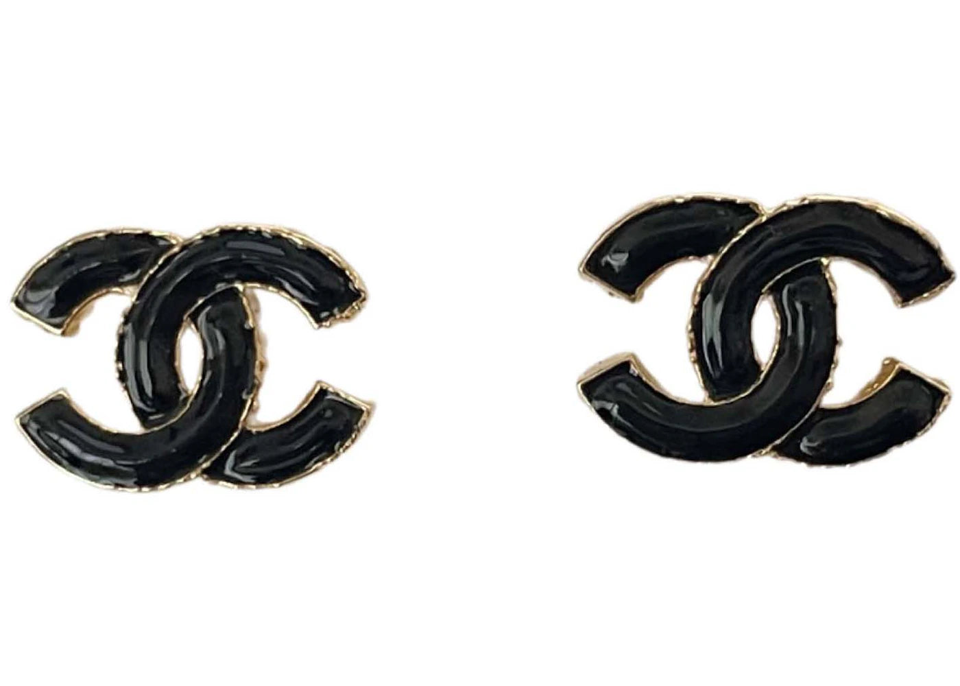 Chanel CC Logo Earrings Gold/Black (ABC254)