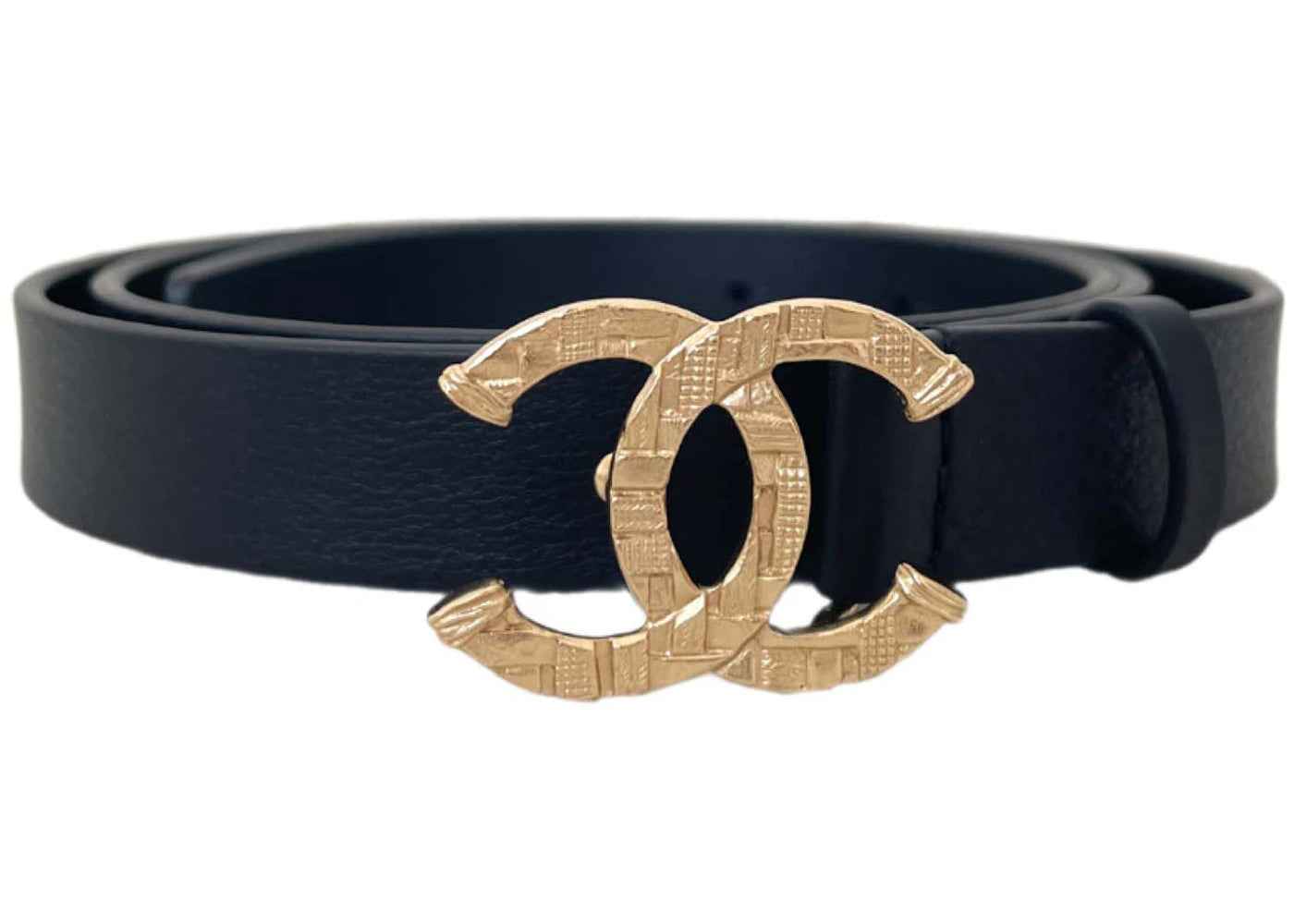 Chanel CC Logo Leather Belt Black/Glod