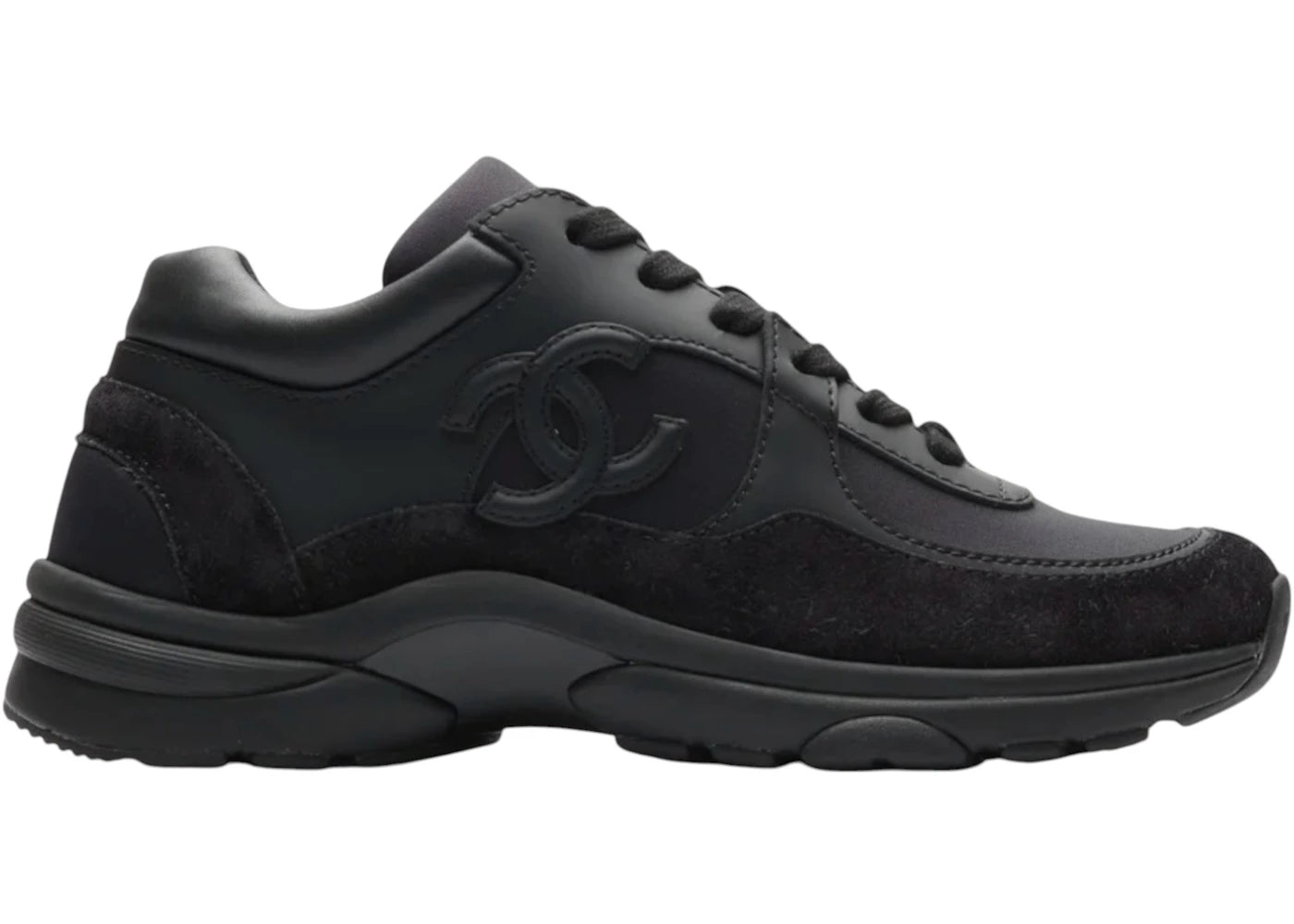 Chanel Triple Black Chanel CC Logo Low Top Triple Black