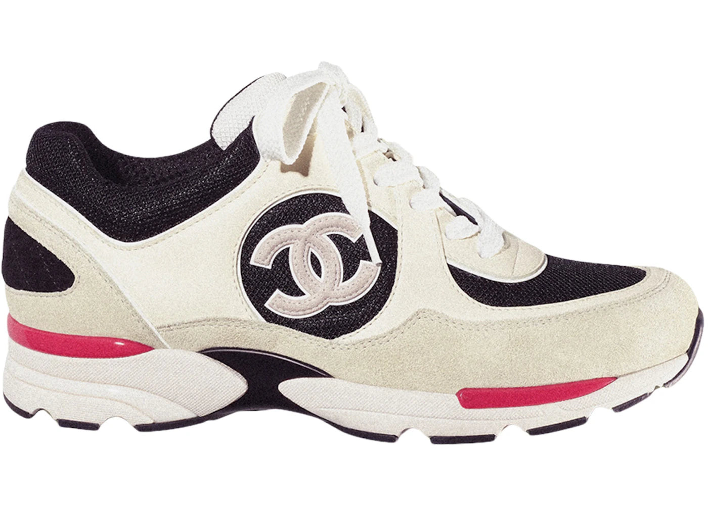 Chanel CC Logo Trainer Ivory Black Beige (Women's)