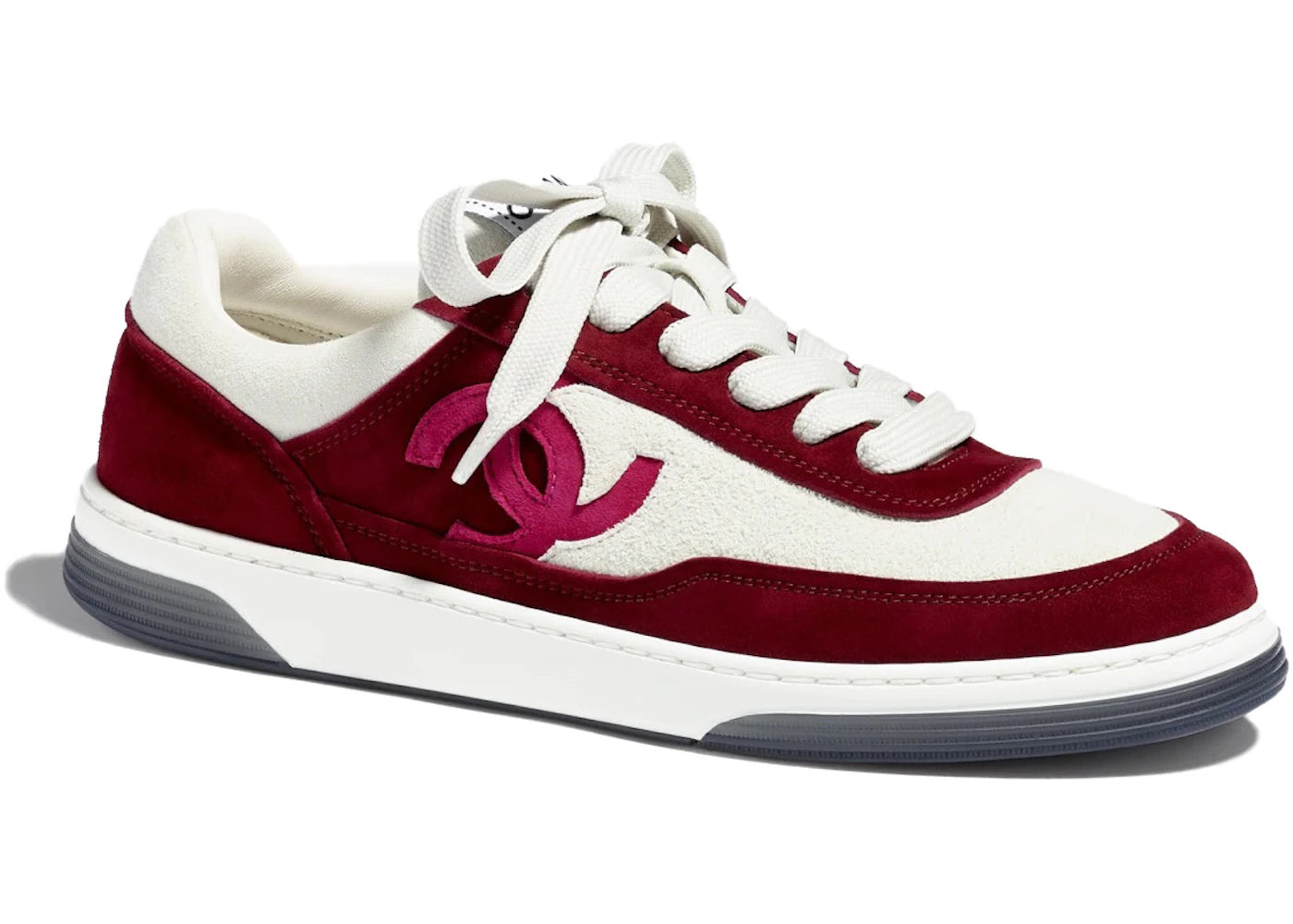 Chanel CC Trainers Burgundy Suede Kidskin