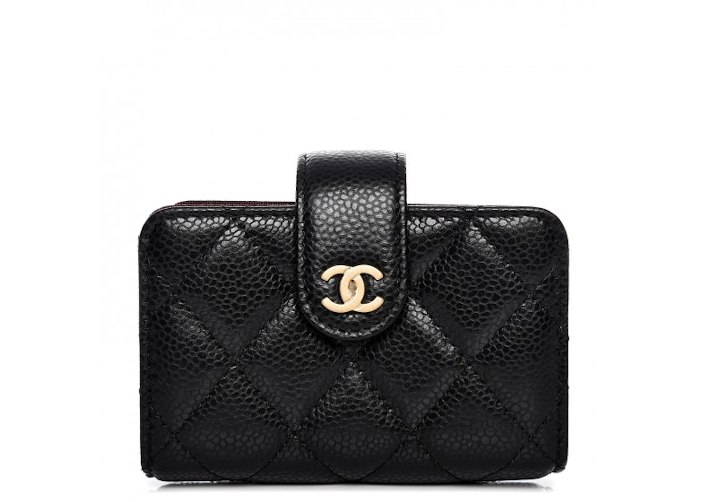 Chanel Gusset Card Holder Diamond Quilted Black