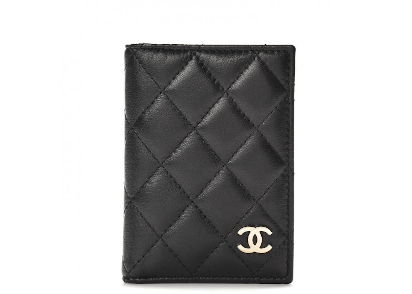 Chanel Card Holder Wallet Quilted Diamond Black