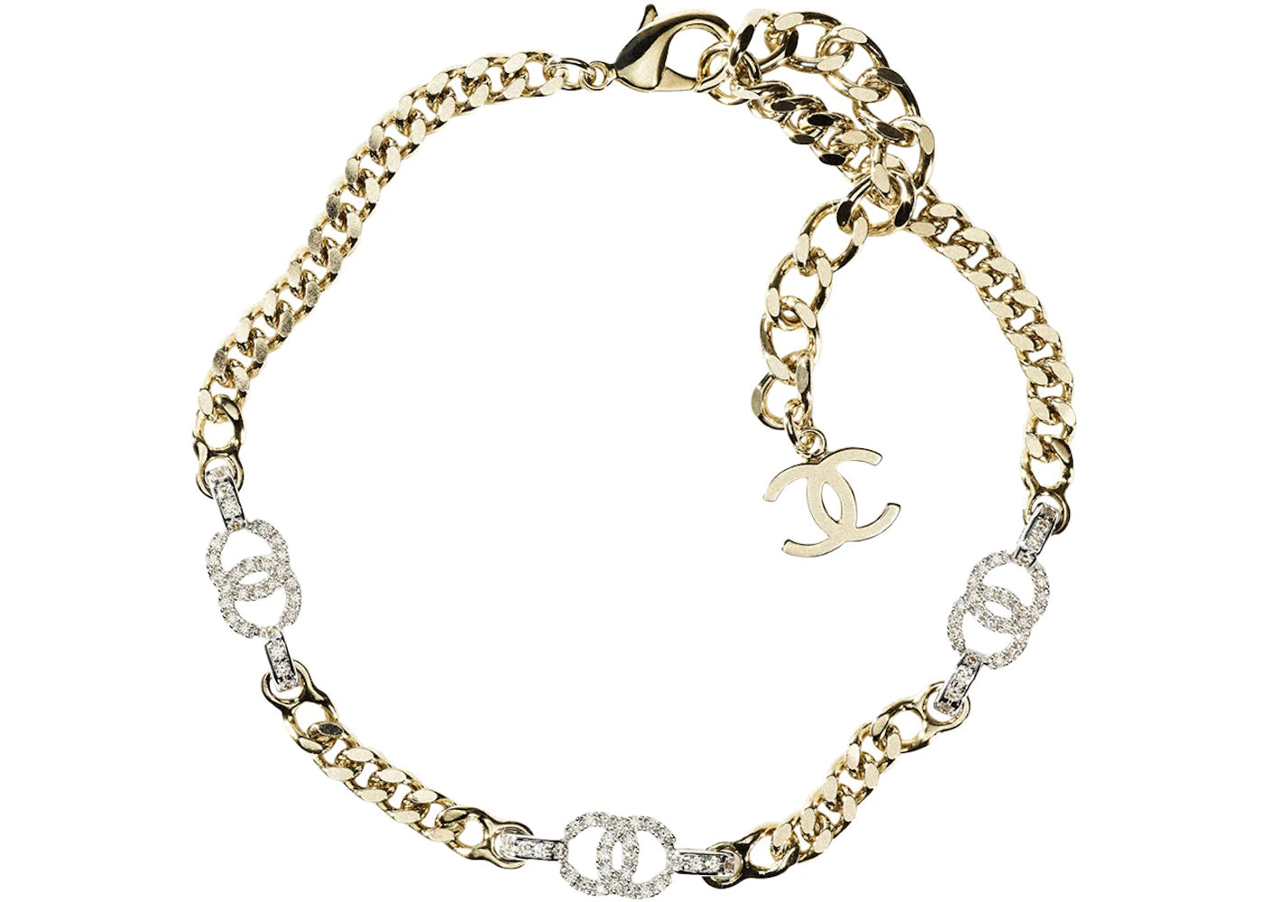 Chanel Choker Necklace AB8287 Gold/Silver/Crystal