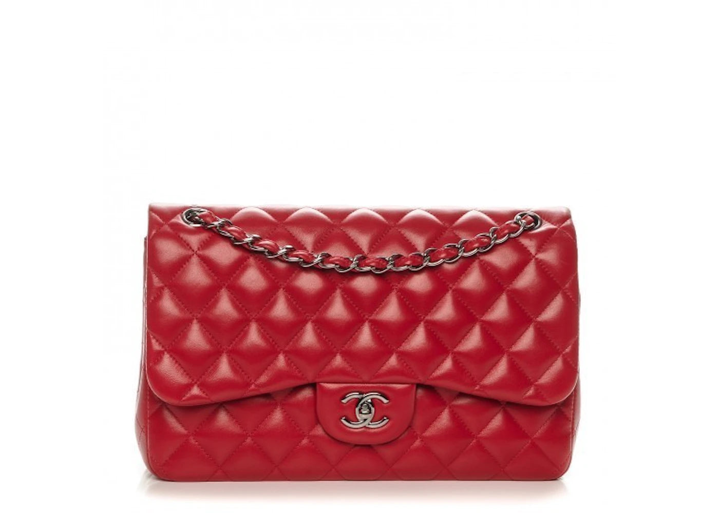 Chanel Classic Double Flap Quilted Jumbo Dark Red