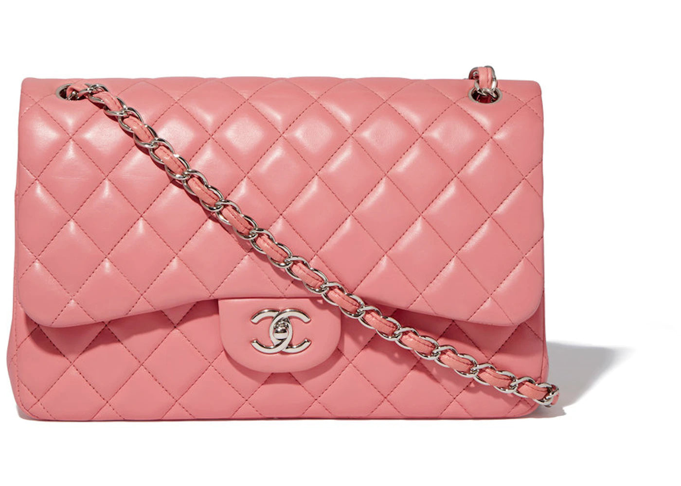 Chanel Classic Double Flap Quilted Jumbo Pink