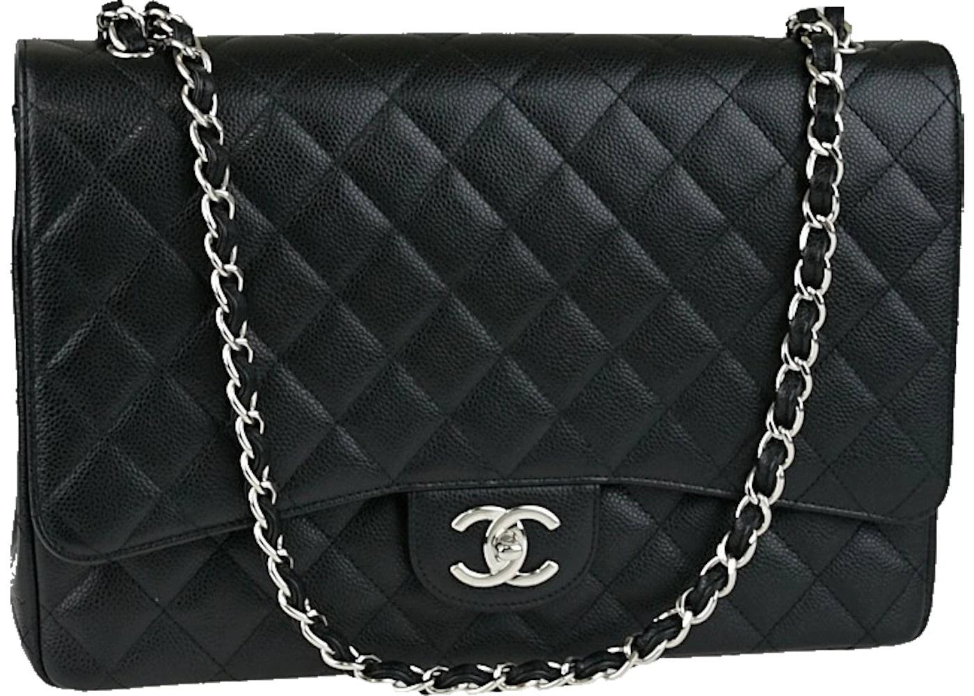 Chanel Classic Double Flap Quilted Maxi Caviar Black