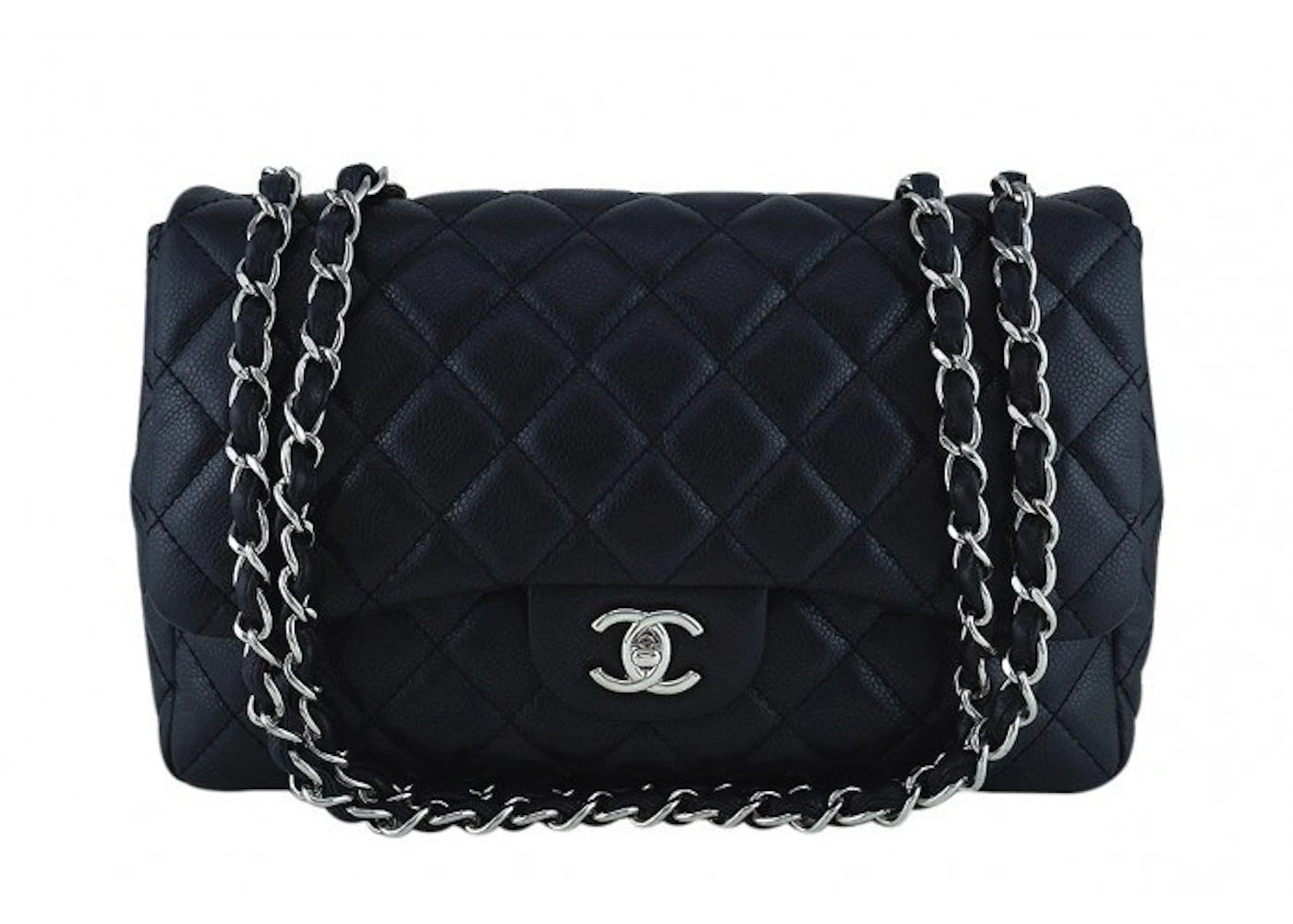 Chanel Classic Single Flap Quilted Jumbo Caviar Black