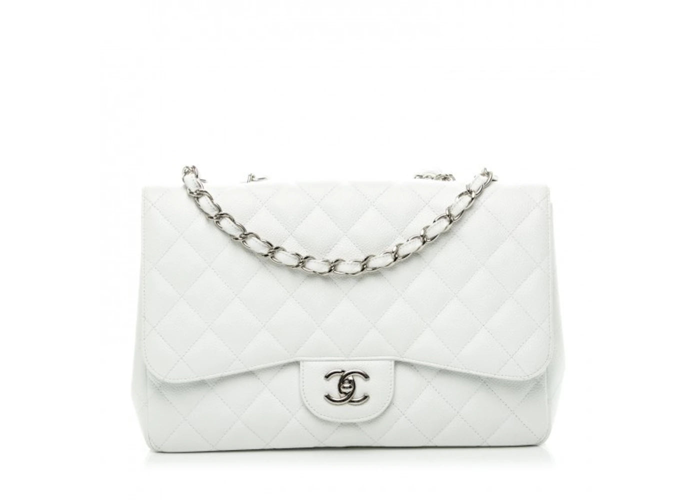 Chanel Classic Single Flap Quilted Jumbo White