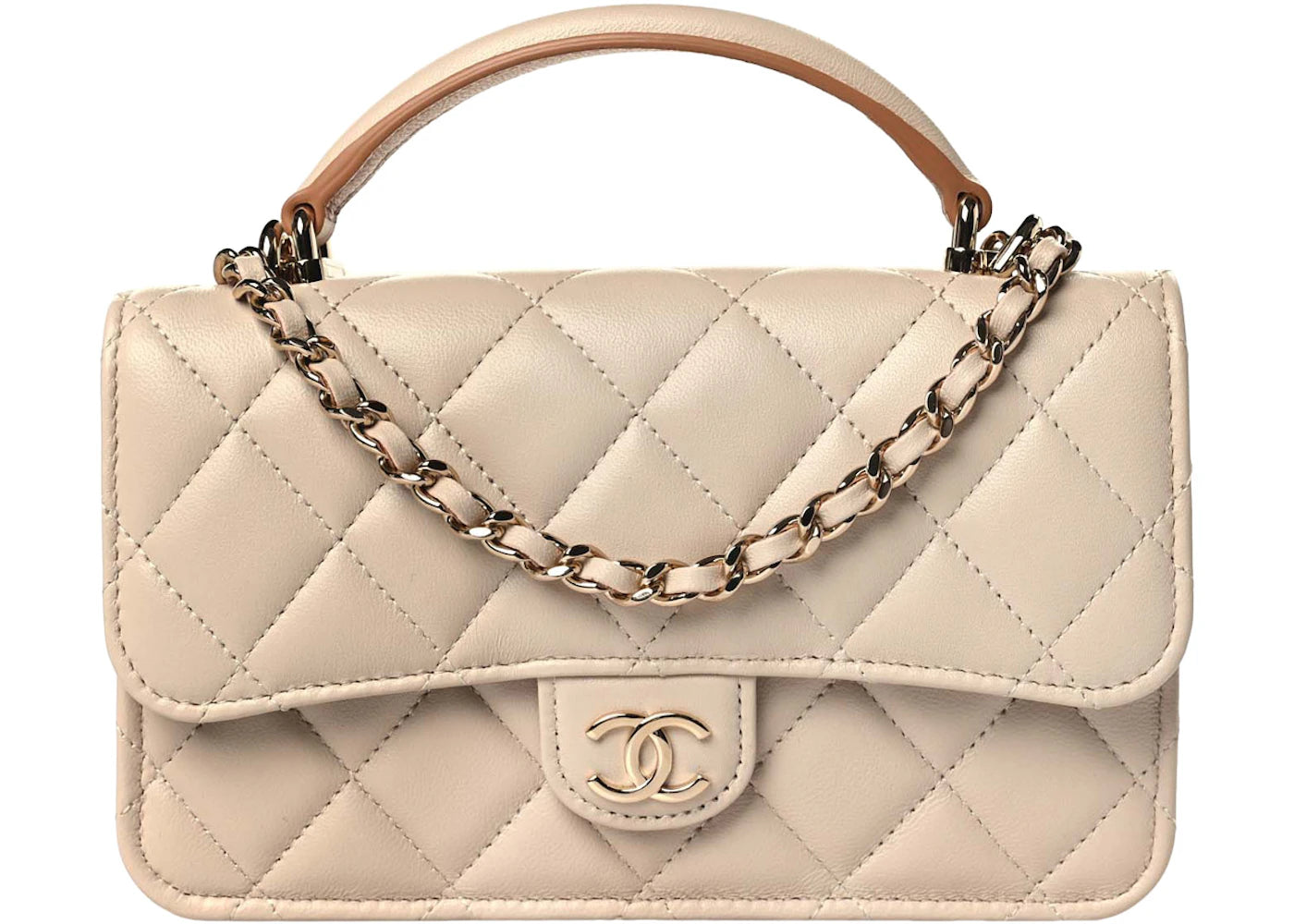 Chanel Clutch/Phone Holder with Chain Beige (AP3226-B10324-NN019)