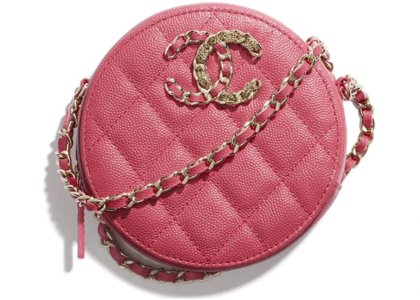 Chanel Clutch with Chain Grained Calfskin Gold-tone Pink