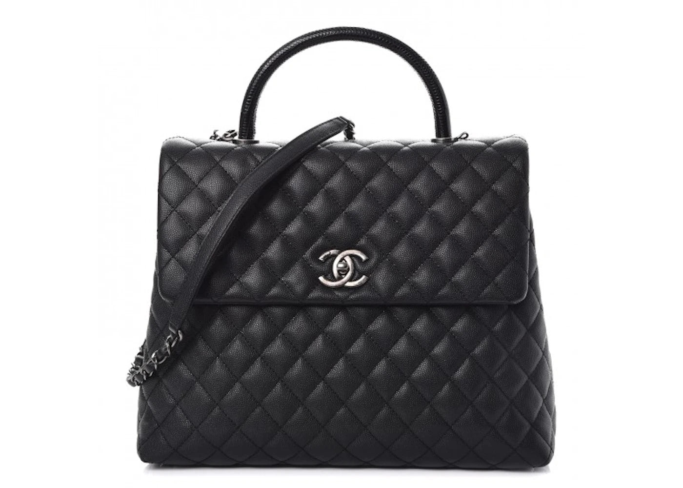 Chanel Coco Handle Flap Quilted Diamond Large Black