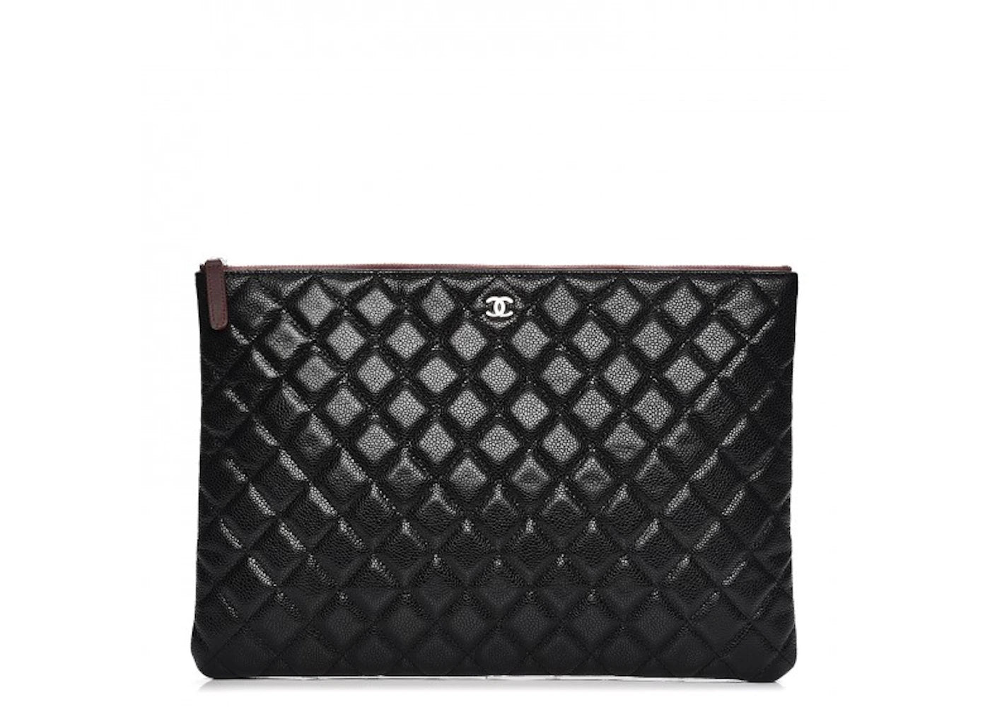 Chanel Cosmetic Case Caviar Quilted Diamond Large Black