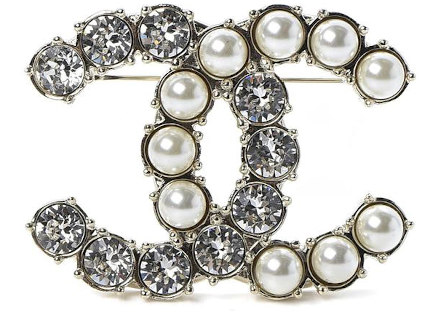Chanel Crystal Brooch Gold