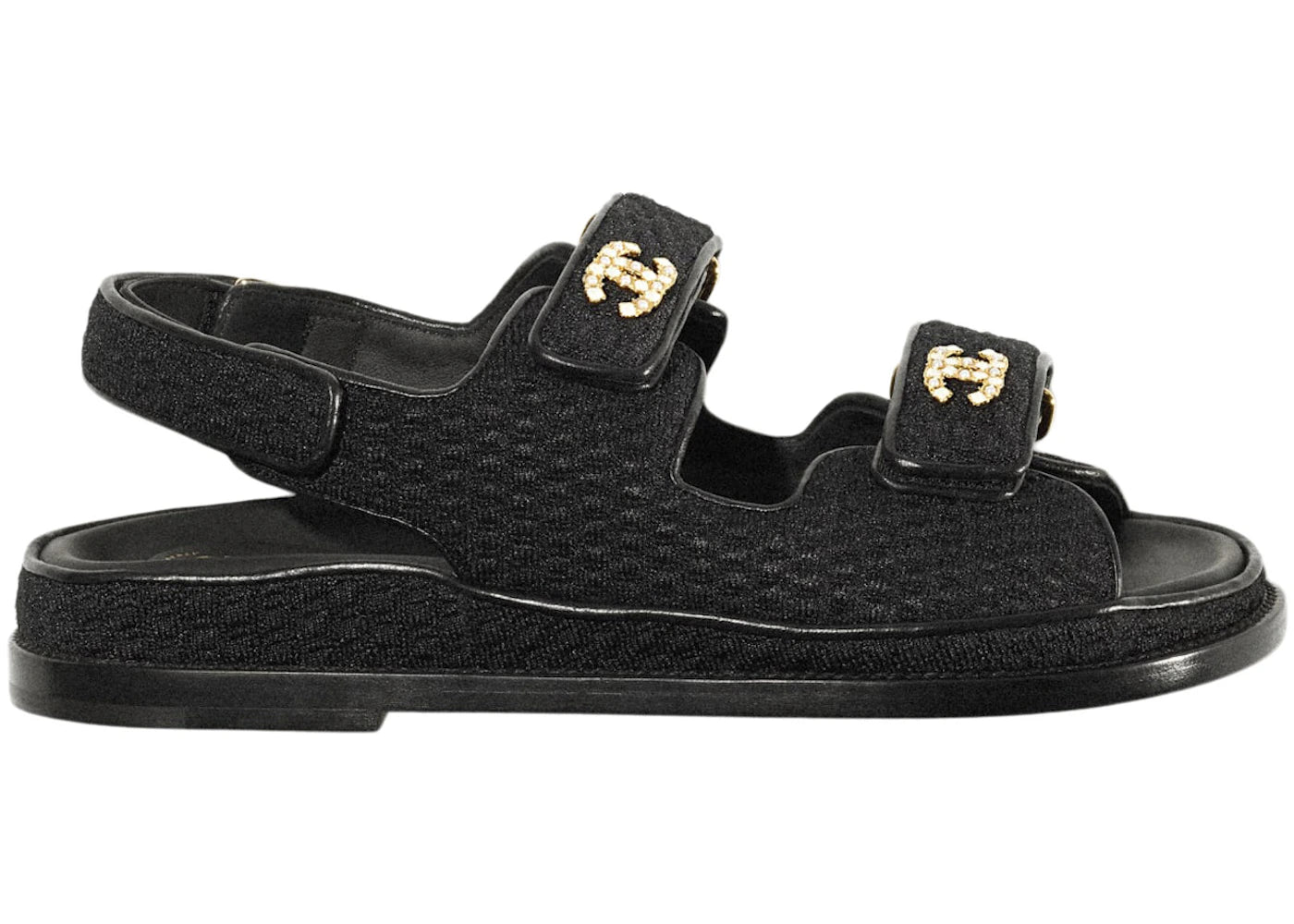 Chanel Dad Sandal Black Knit