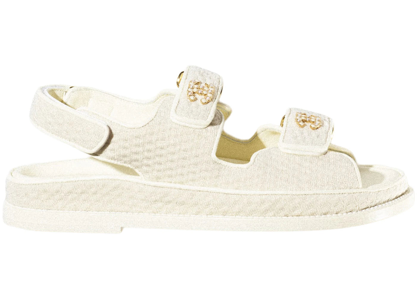 Chanel Dad Sandal Ivory Knit