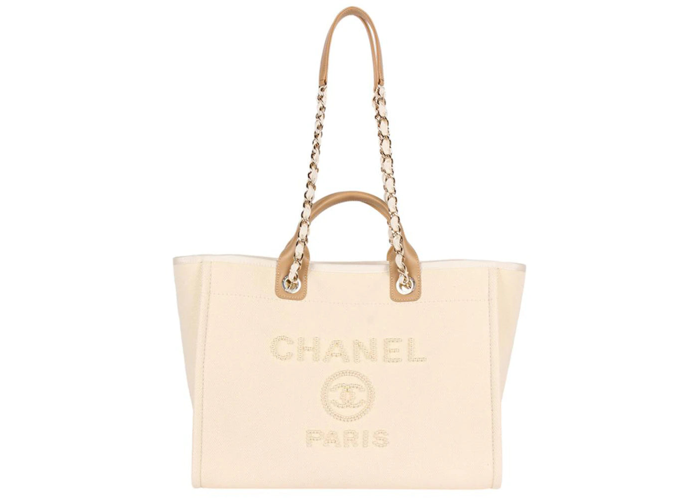Chanel Deauville Pearl Tote Beige