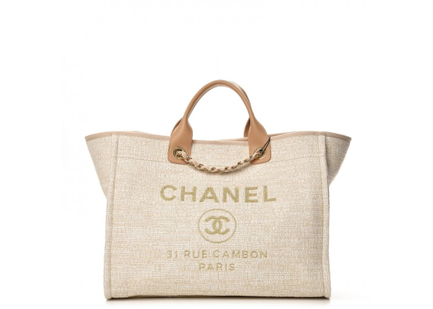 Chanel Deauville Tote Large Light Beige