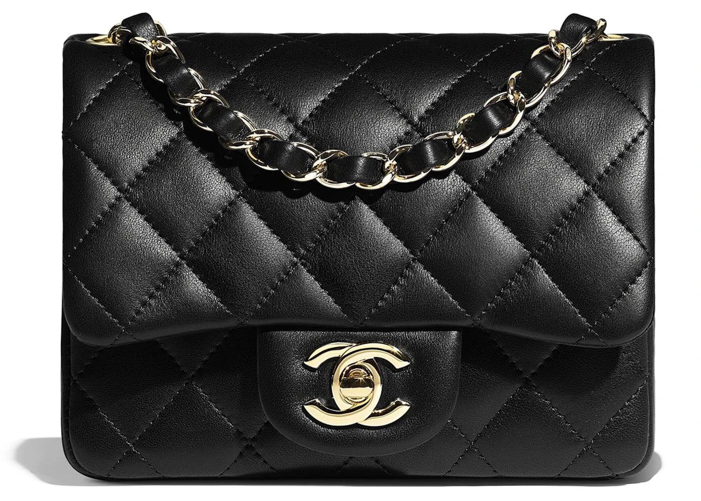 Chanel Flap Bag Mini Lambskin Gold-tone Black