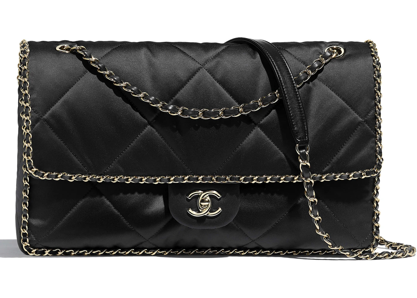 Chanel Flap Bag Satin Quilted Black