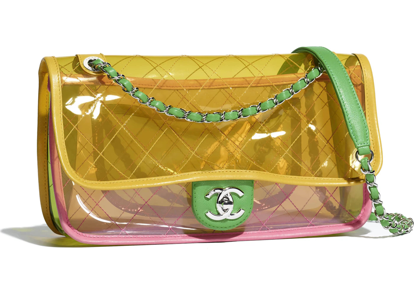 Chanel Flap Bag Transparent Pink/Yellow