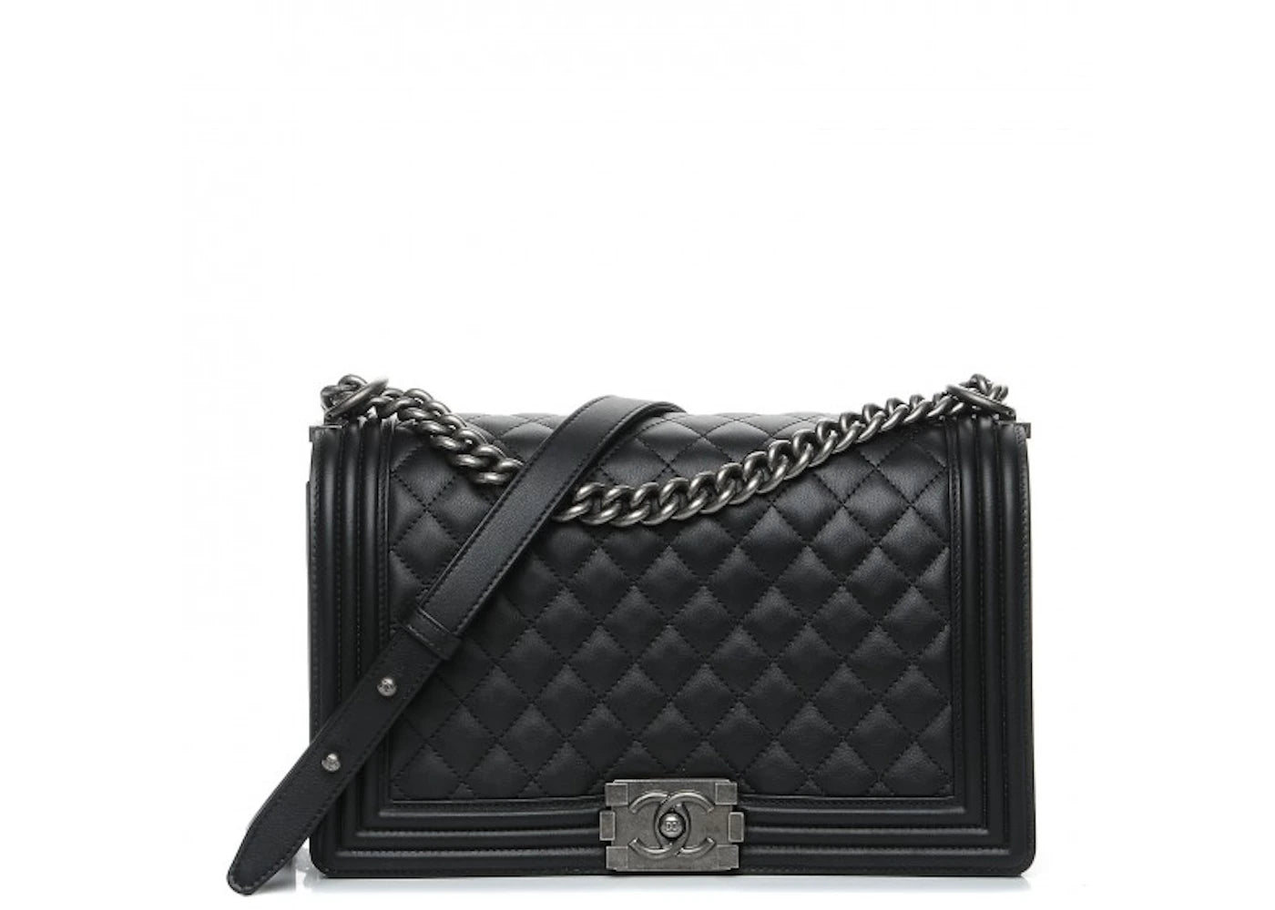 Chanel Boy Flap Quilted New Medium Black