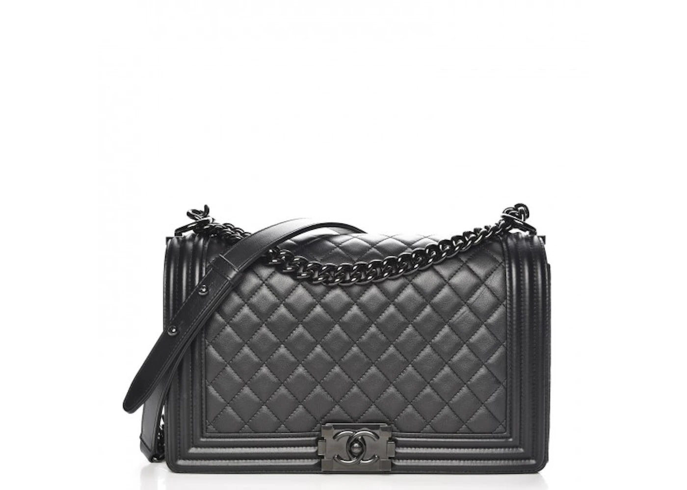 Chanel Boy Flap Quilted Diamond New Medium Black