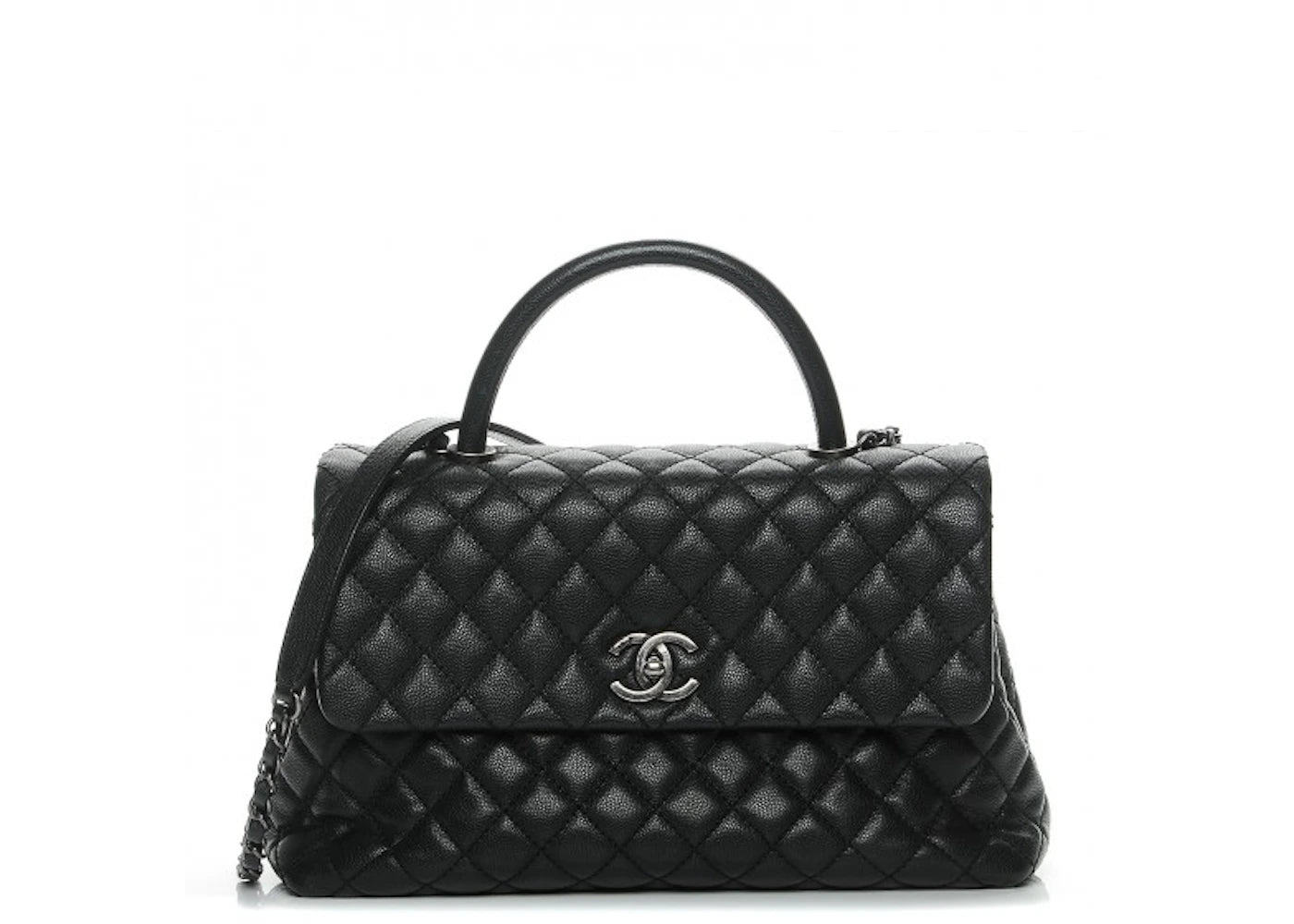 Chanel Coco Handle Flap Diamond Quilted Medium Black