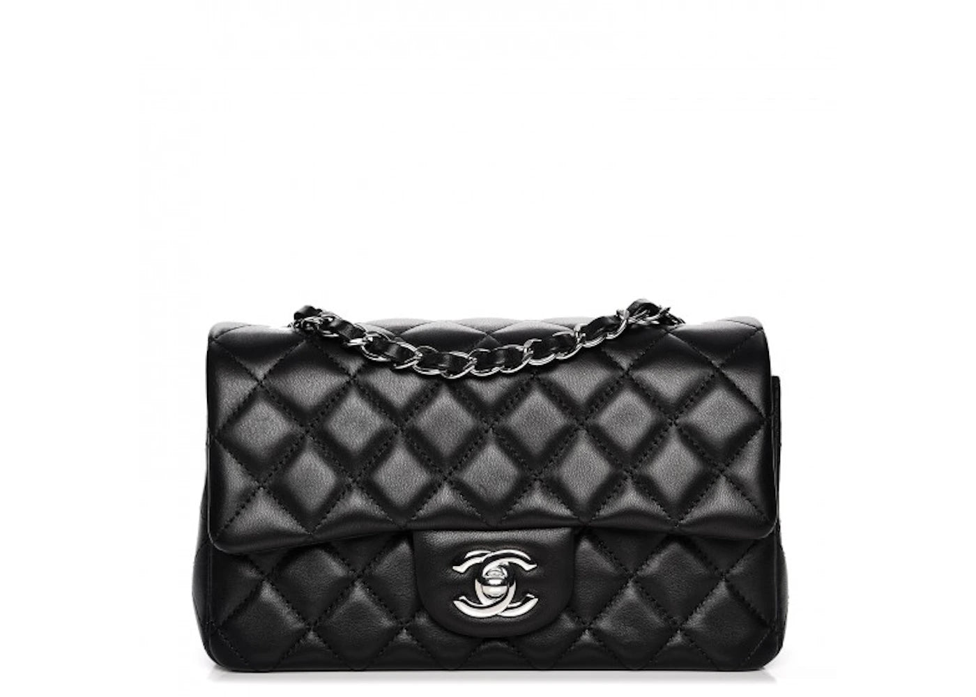 Chanel Rectangular Flap Quilted Diamond Mini Black