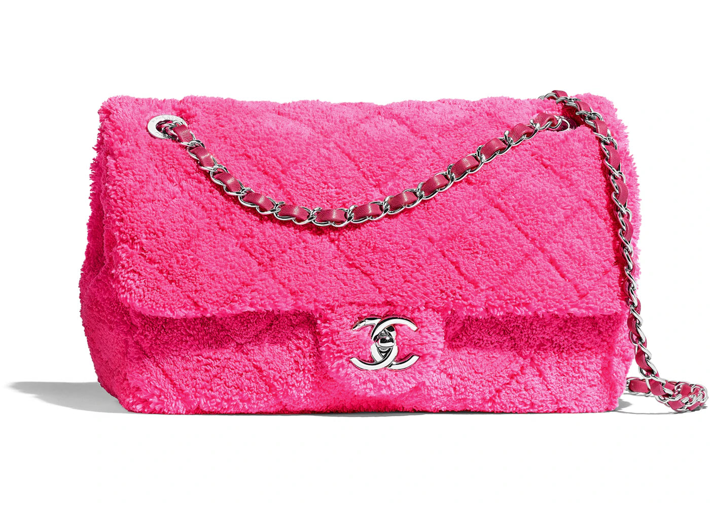 Chanel Flap Stitched Mixed Fibers Pink