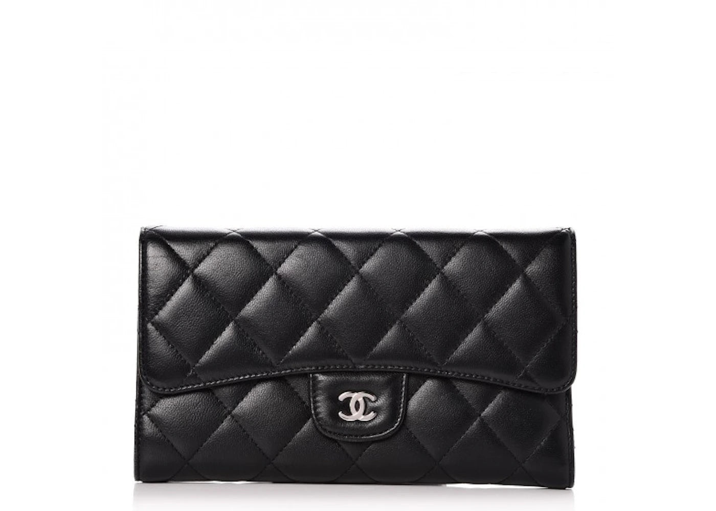 Chanel Flap Wallet Quilted Diamond Large Black