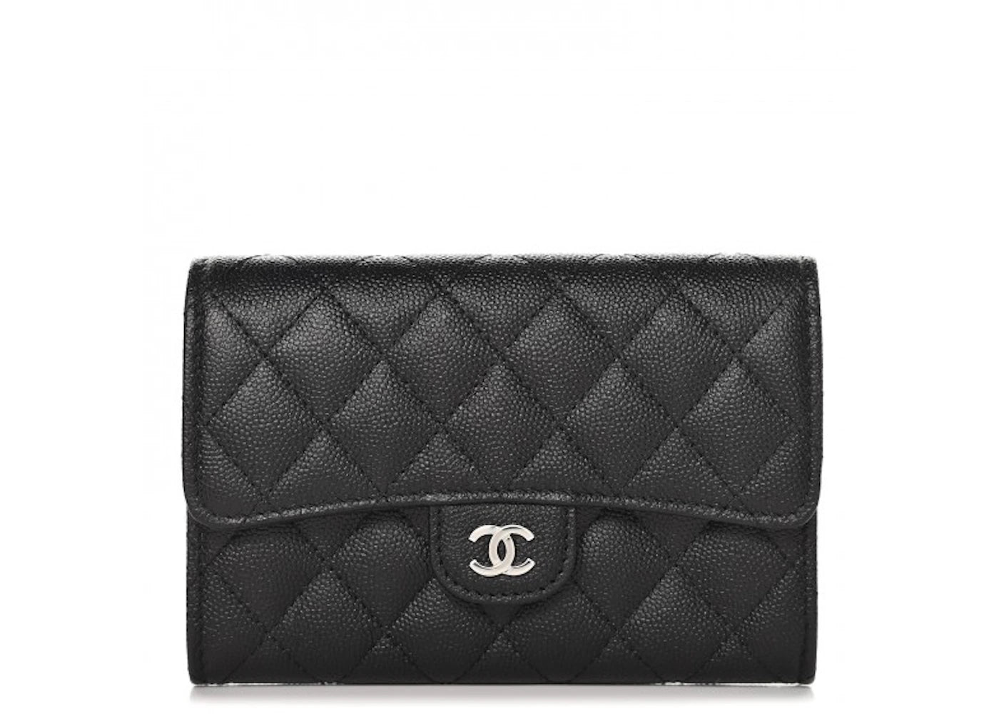 Chanel Flap Wallet Quilted Diamond Medium Black