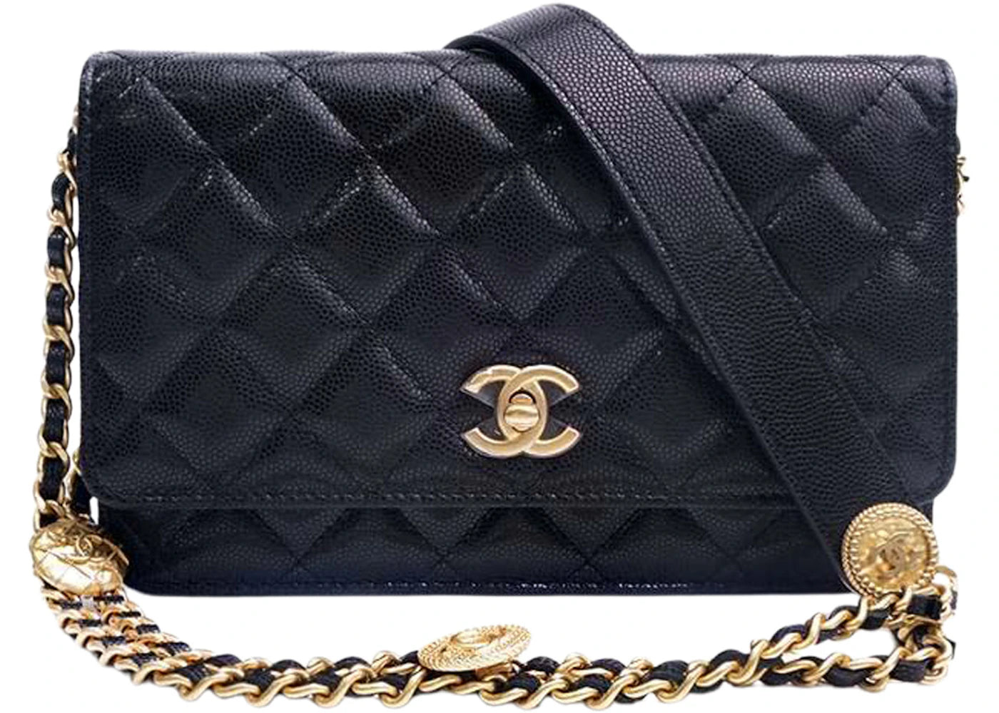 Chanel Gold Coin Chain Black Wallet On Chain Black (AP2840-B08447-94305)