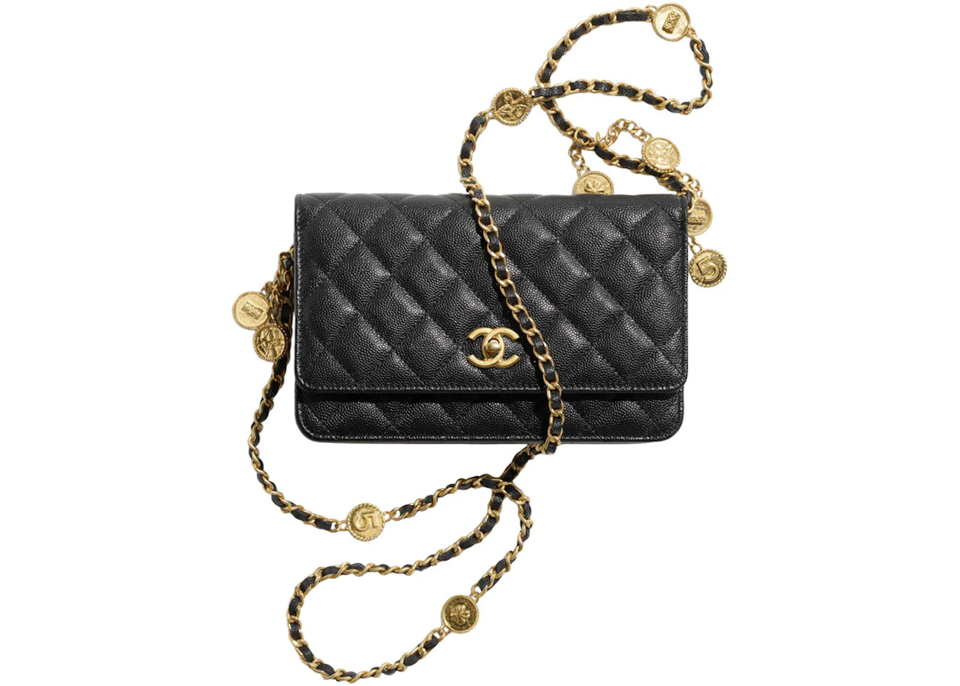 Chanel Gold Coin Chain Black Wallet On Chain Black (AP3113-B09805-94305)