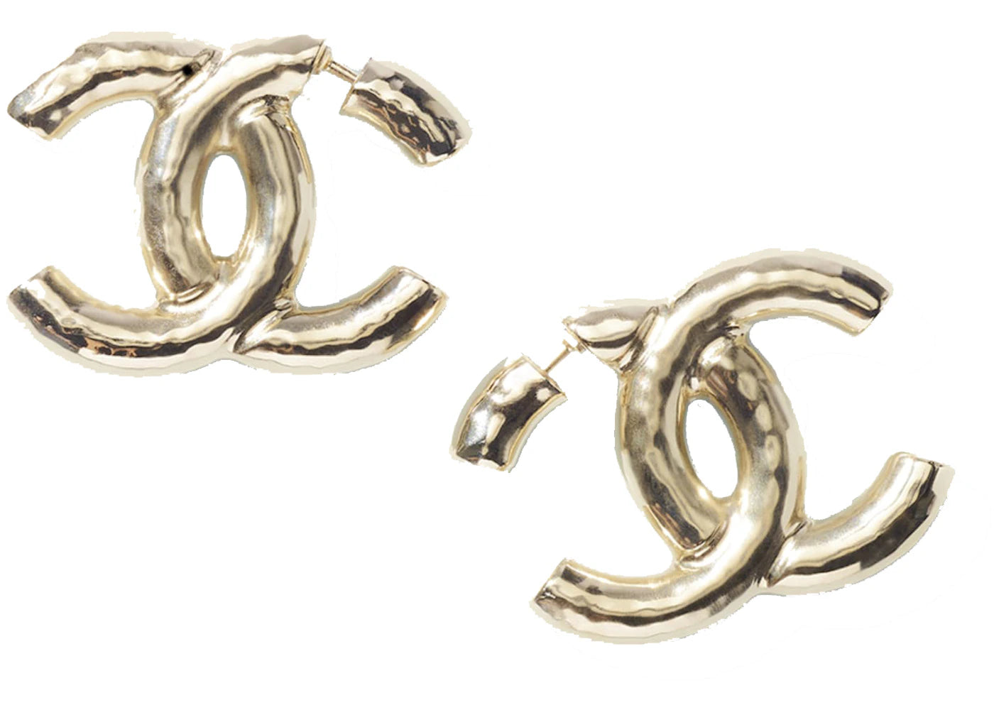 Chanel Gold Metal Earrings Gold