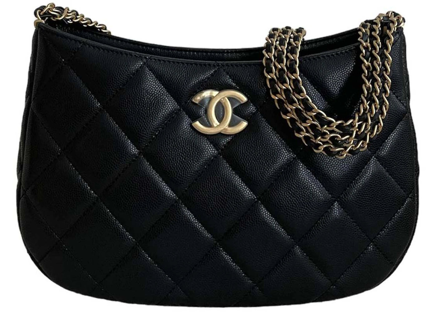 Chanel Grained Calfskin 24C Hobo Bag Black (AS4612)