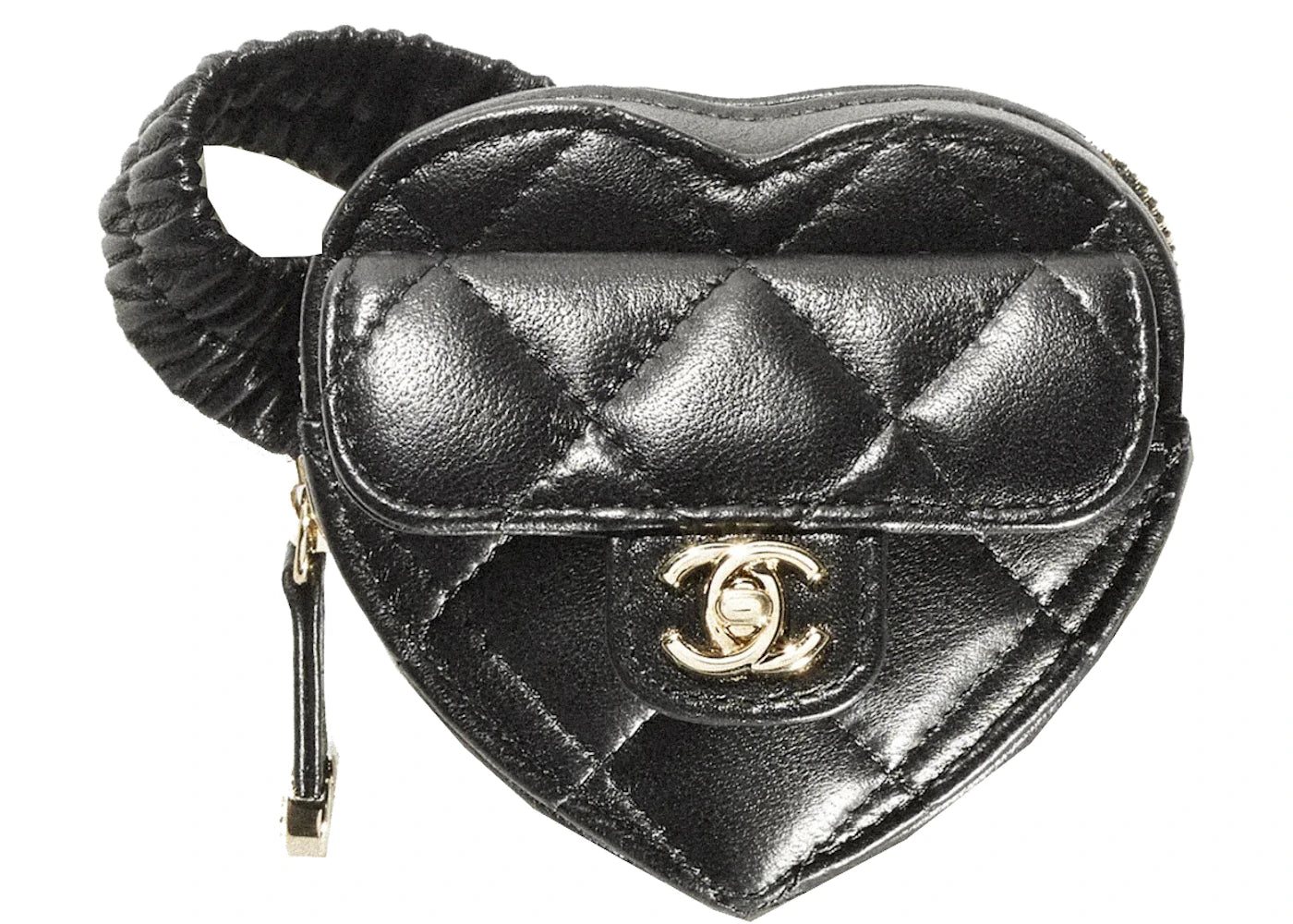 Chanel Heart Clutch With Chain 22S Black Lambskin