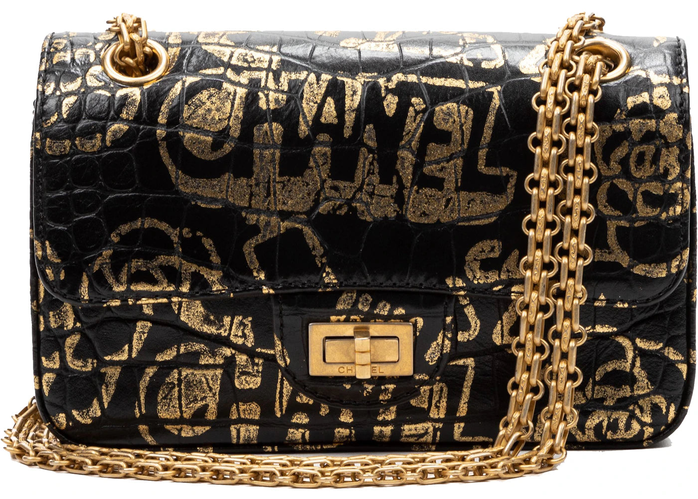 Chanel Limited Edition Mini Timeless Graffiti Reissue Black