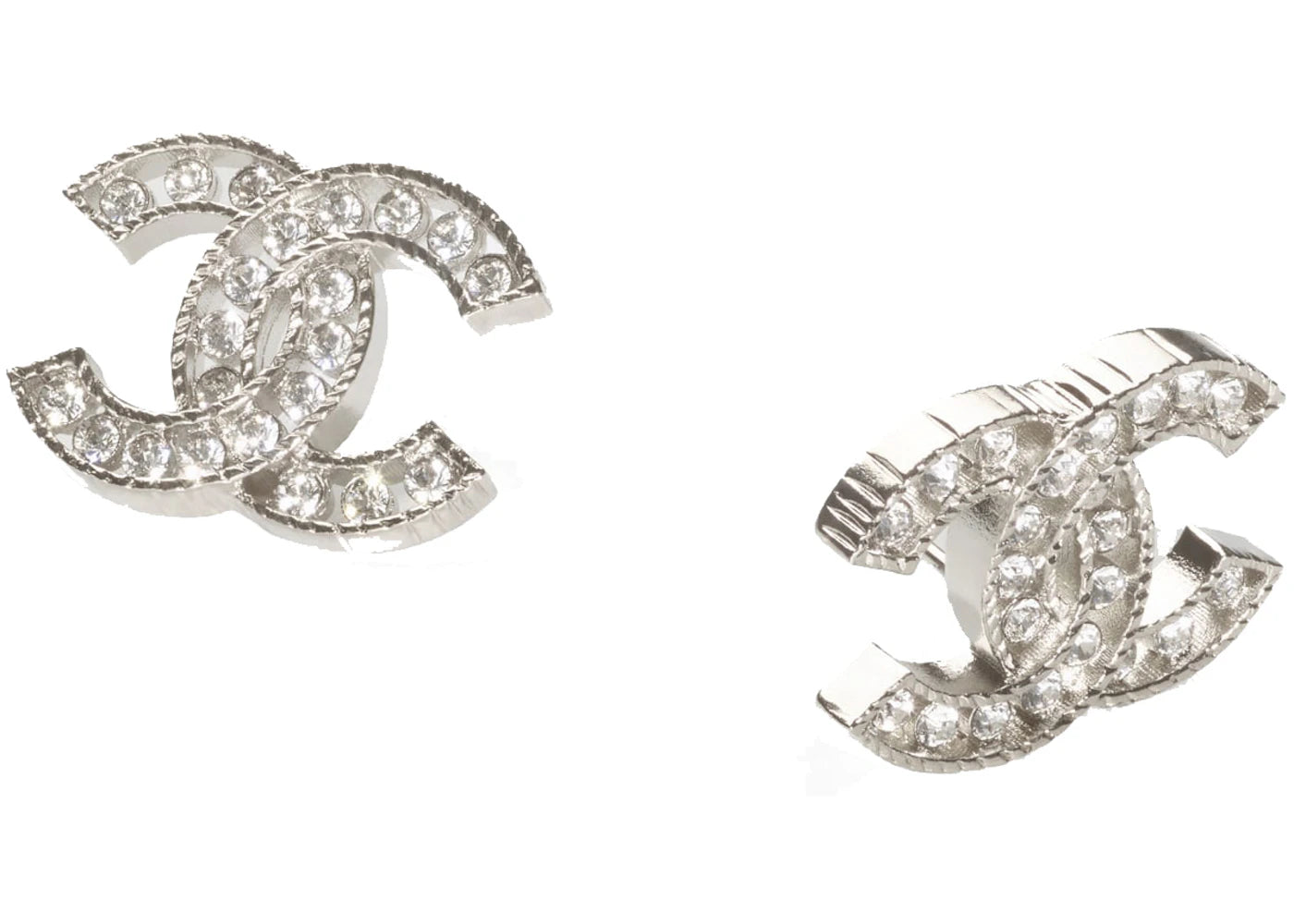Chanel Logo Earrings Silver/Crystal