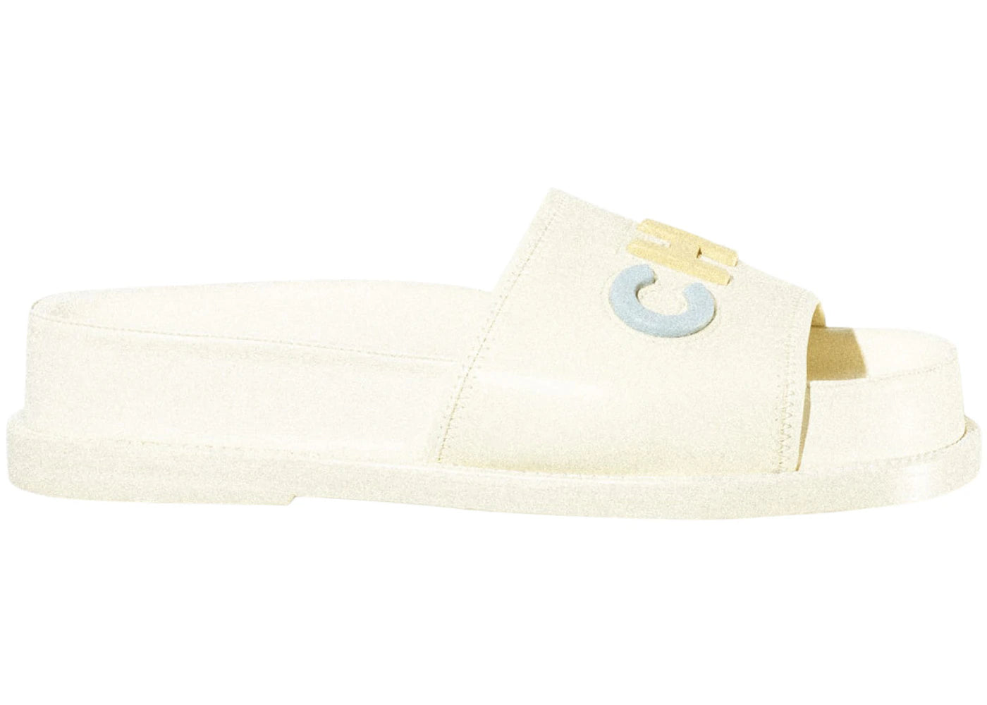 Chanel Logo Mule Sandal Ivory Leather