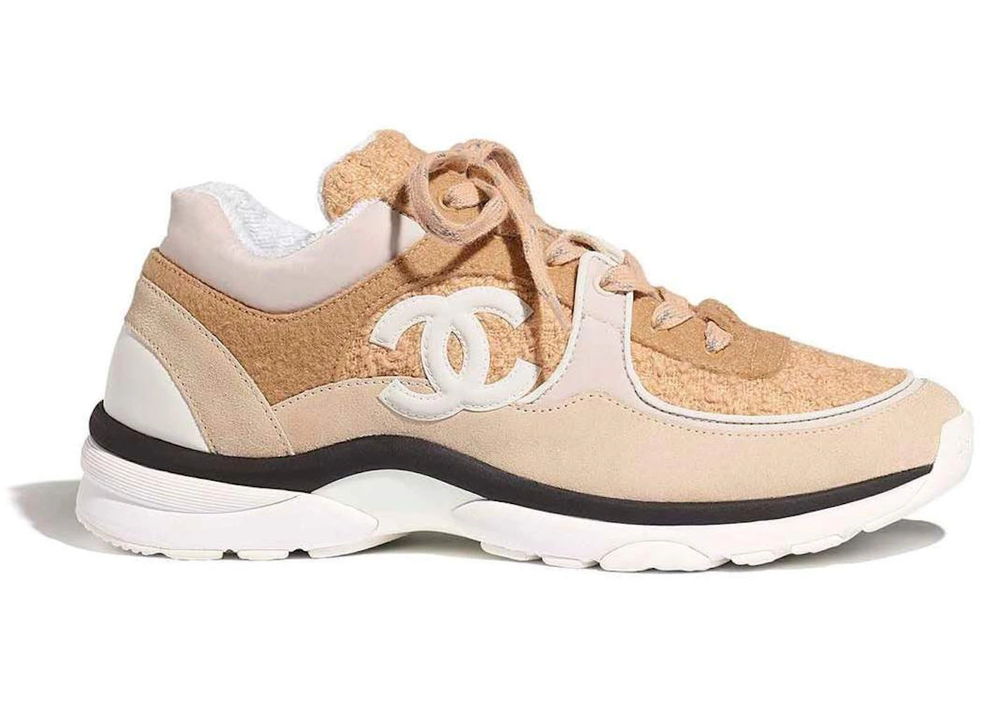 Chanel Low Top Trainer CC Beige Wool (Women's)