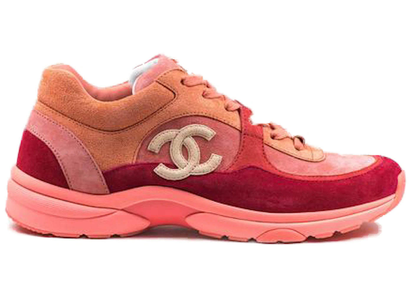 Chanel Low Top Trainer CC Coral Red