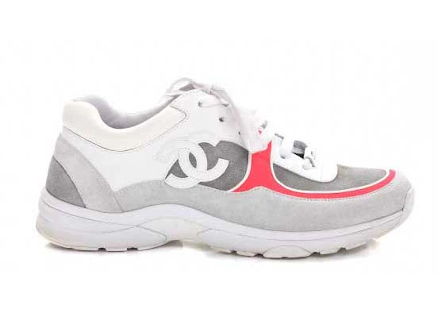 Chanel Low Top Trainer CC White Flourescent Red