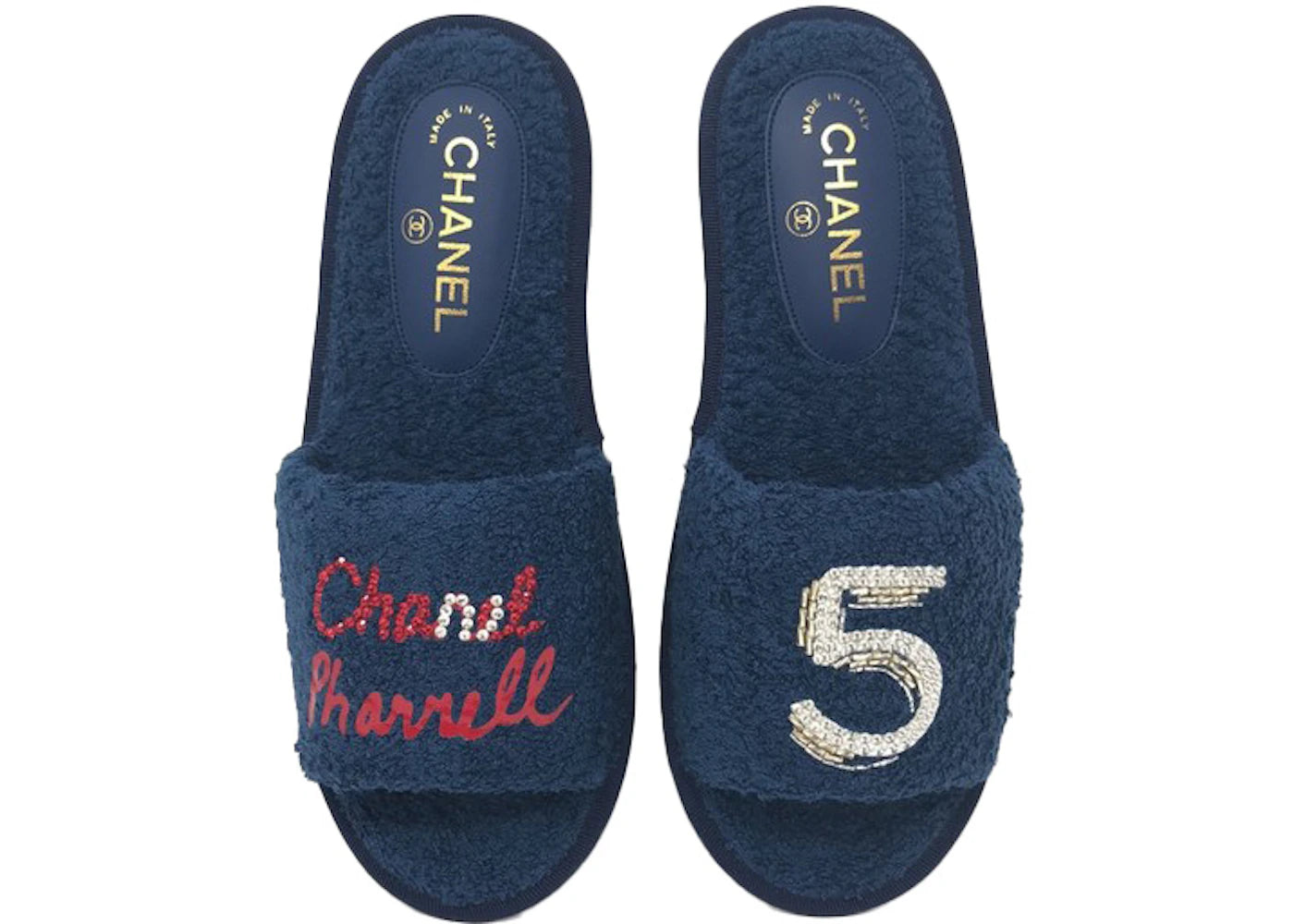 Chanel Marine Pharrell Slipper Navy Terry Cloth