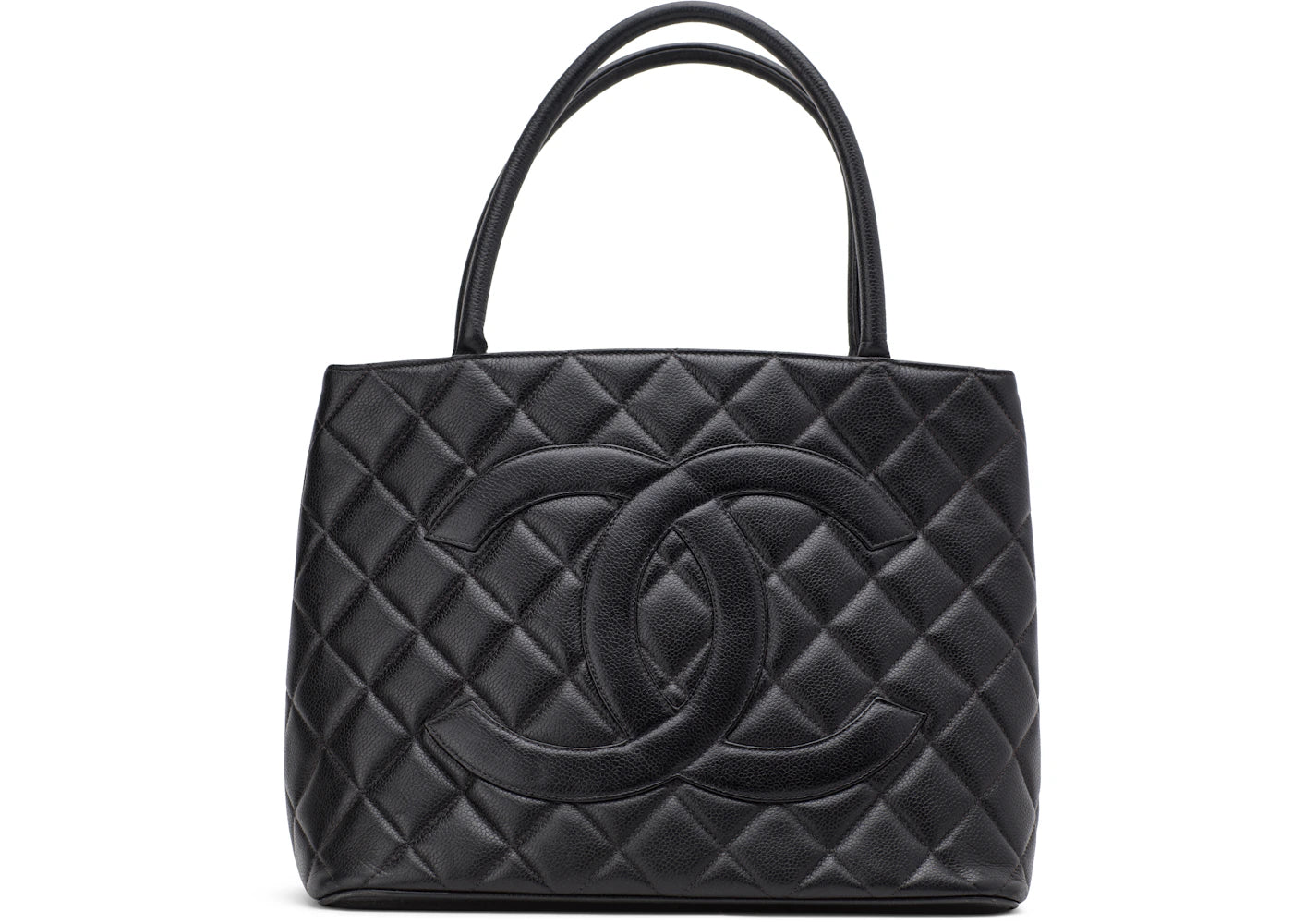Chanel Medallion Tote Quilted Caviar Gold-tone Black