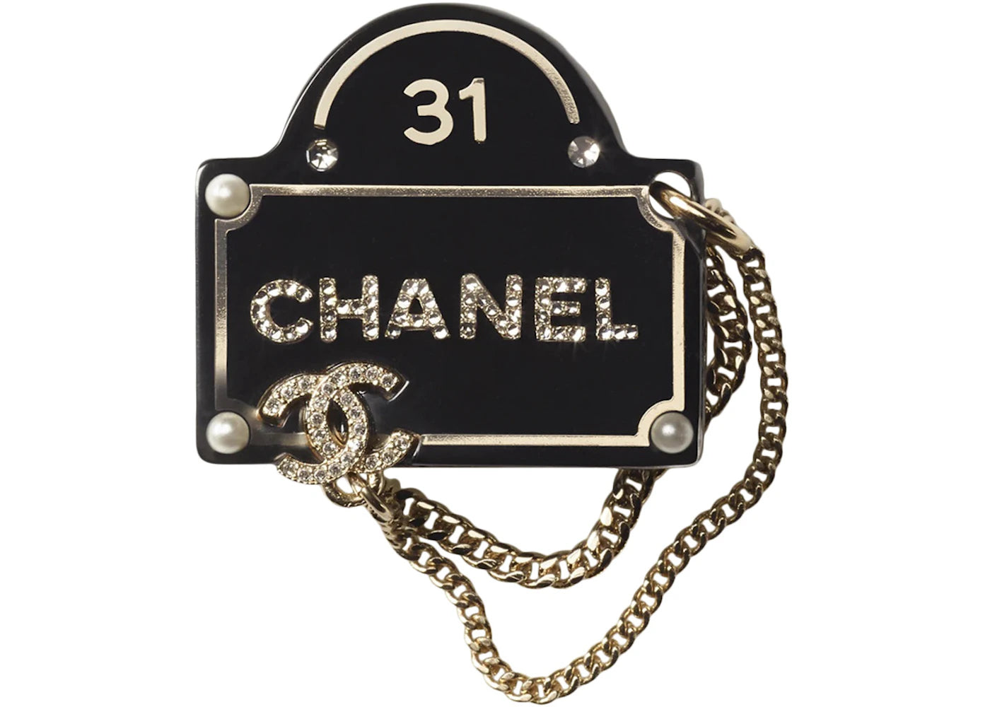Chanel Metal Brooch AB9372 Black/Gold