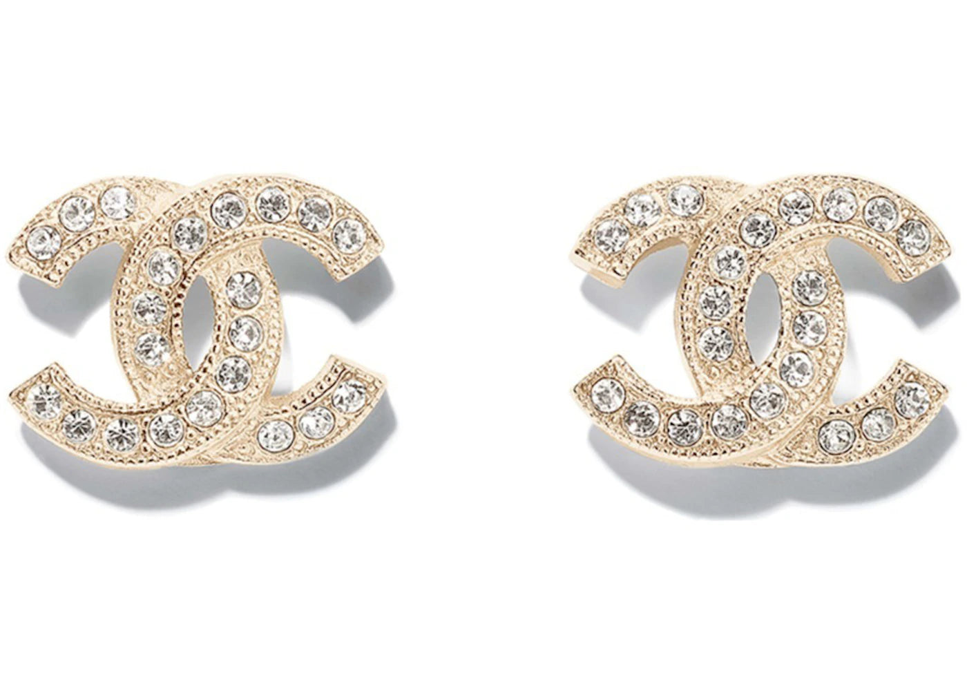 Chanel Metal & Diamantés Earrings Silver/Gold
