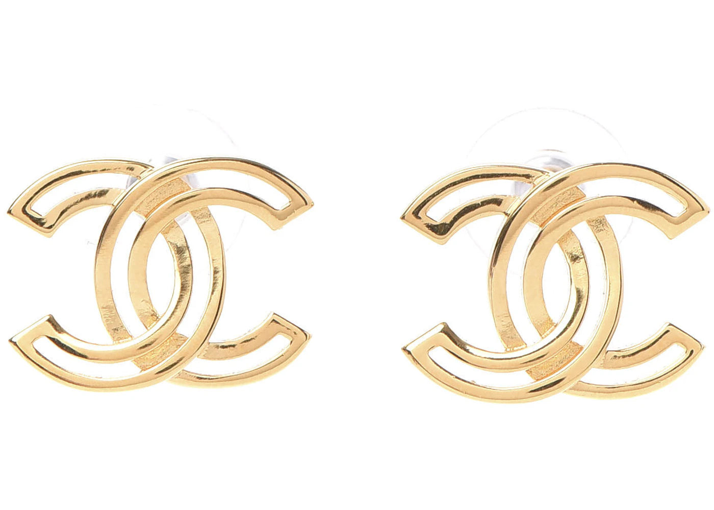 Chanel Metal Obazine CC Earrings Gold