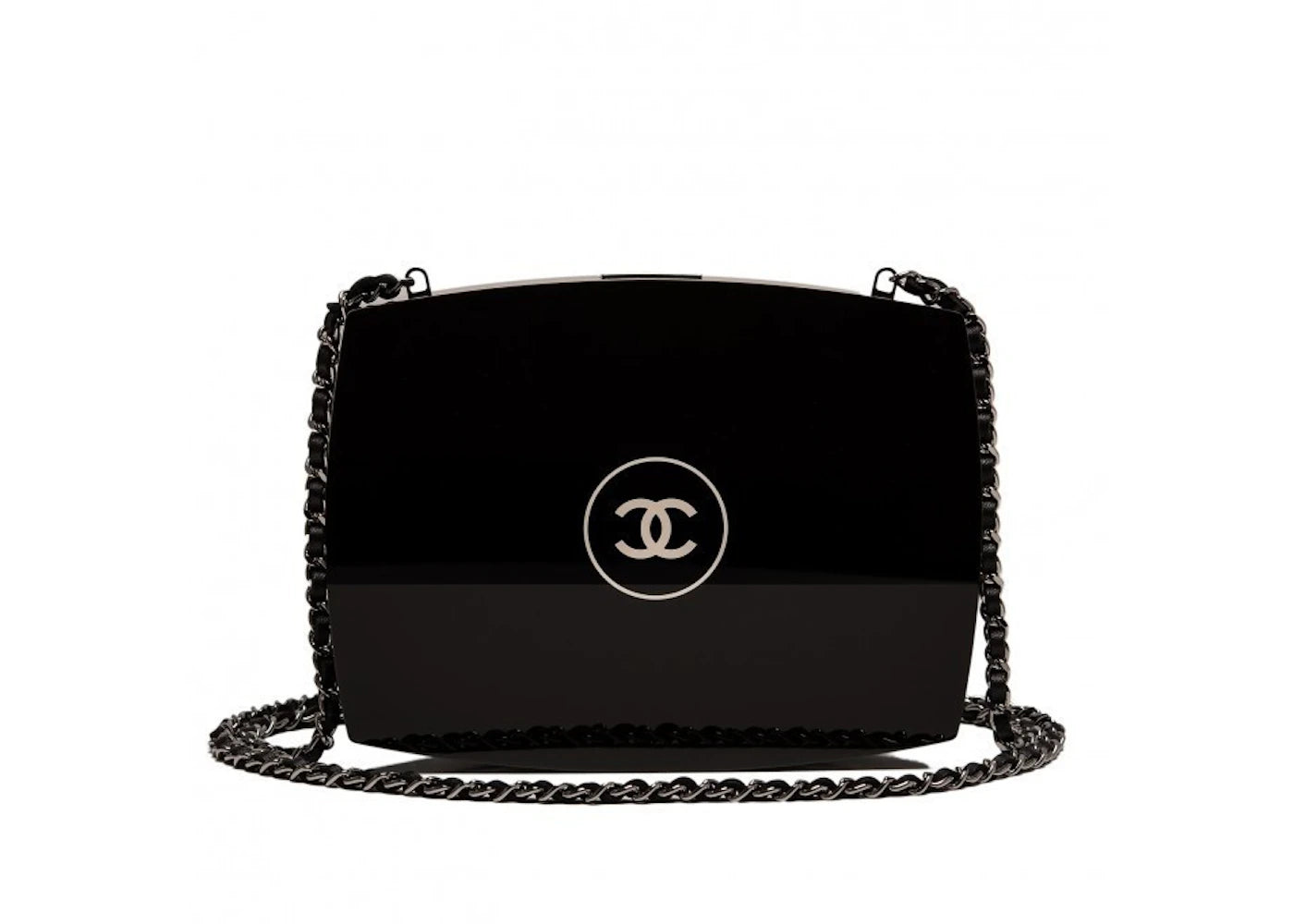 Chanel Compact Powder Minaudiere Plexiglass Black